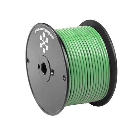 Pacer Group Primary Wire, Marine, 16 AWG, 1C C, Light Green, PVC, Stranded, 600V, 100 ft. WUL16LG-100